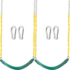 TURFEE 2 Pack Green Swing Seats Heavy Duty with 66" Chain, Swing Set Accessories