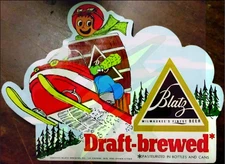SALE!! Vintage Blatz Beer Draft-Brewed Snowmobile Sticker 1960s–70s 9x7cm
