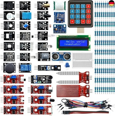 37 in 1 Sensormodul Kit kompatibel mit Arduino IDE, Raspberry Pi, elektronisches