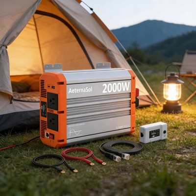 2000W 4000W Pure sine Wave Power Inverter 12V to 110V 2AC 4USB LCD Car Converter