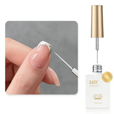 Metallic Silver Gel Nail Polish Art Liner, 12Ml 3D Mirror Chrome Effect Color Na