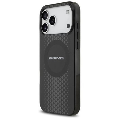 Hülle IPhone 17 Pro Echtleder Gelocht Mercedes AMG Schwarz Logo