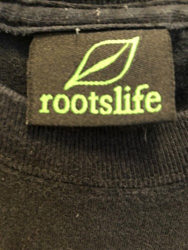 Roots Life T-Shirt Men's Size M Black Peace USA Made 100% Cotton Graphic Tee - Picture 2 of 9