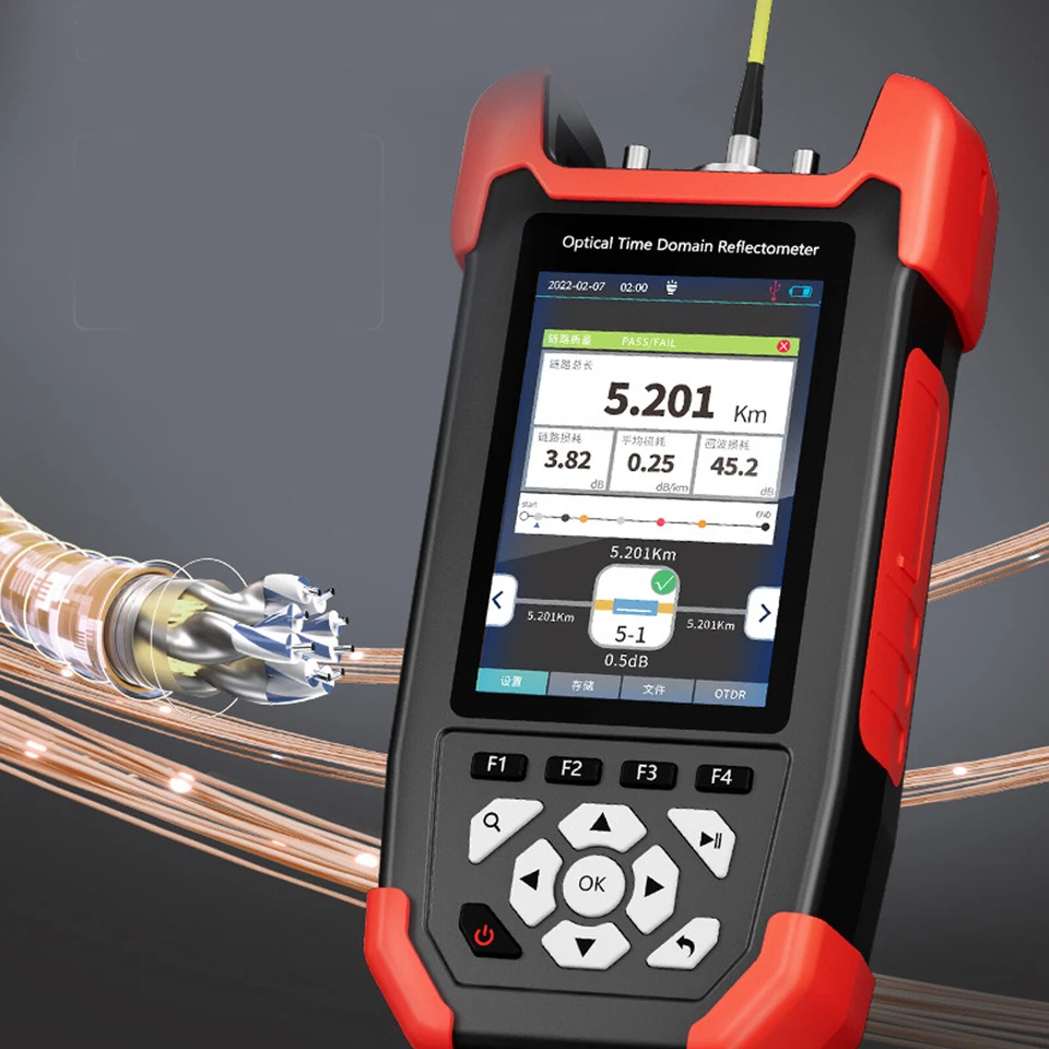 OTDR-Glasfasertester Reflektometer OPM VFL OLS Kabeltester 24/22dB 1310/1550nm - Bild 3 von 4