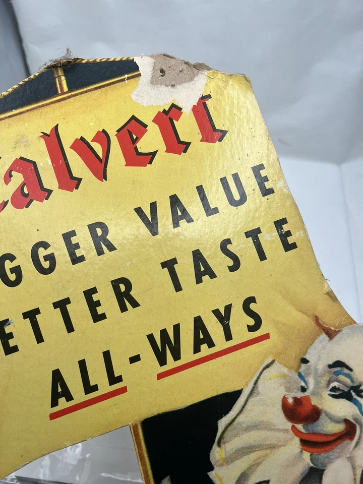 Letrero recortado publicidad calvert payaso circo vintage Foto 4 de 4