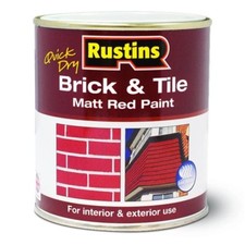 RUSTINS QUICK DRY BRICK AND TILE 250ml MATT RED INTERIOR AND EXTERIOR 
