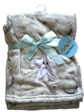 Baby Blanket By Sweet  Soft, Star Theme, 30" x 40", Gray, Brand New