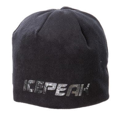 Ice Peak Beanie Mütze schwarz mit silbernem Muster