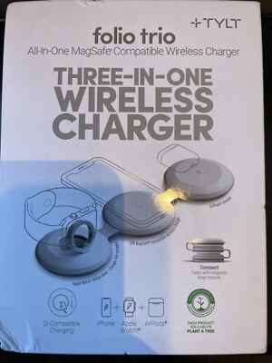 NEW* TYLT Folio Trio 3-in-1 Wireless Charger iPhone, Apple Watch