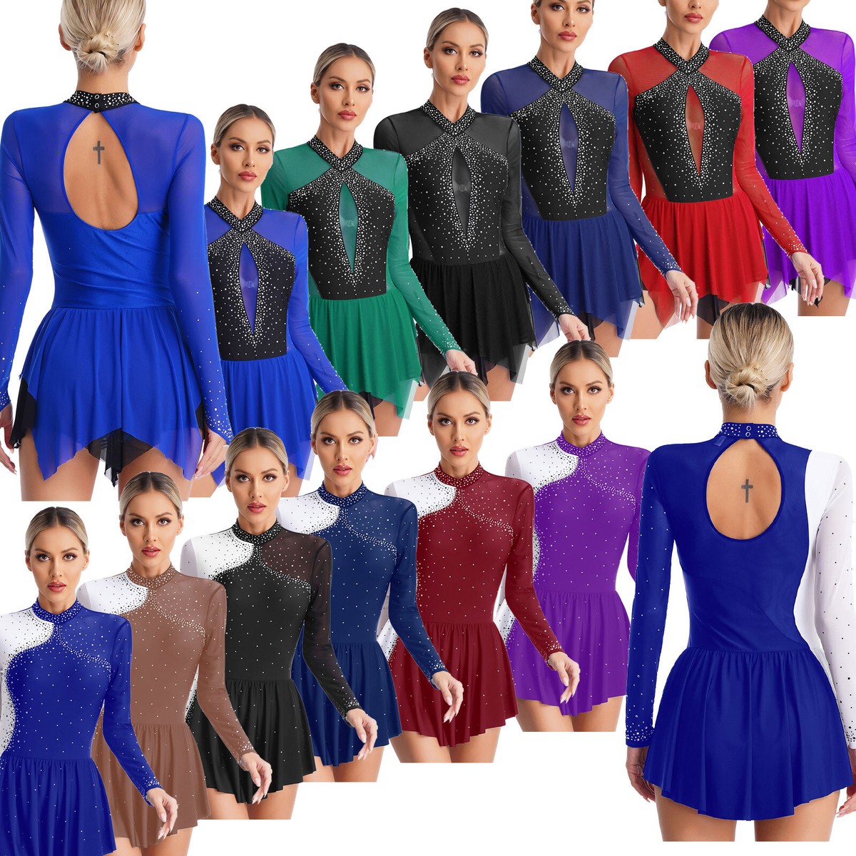 Girls Ballet Dance Leotard Dress Kids Tutu Skirt Gymnastic Skating Sport Costume - Foto 8