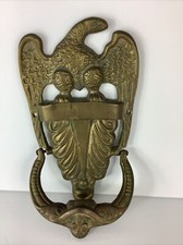 Vintage 9  Brass American Bald Eagle Door Kno...