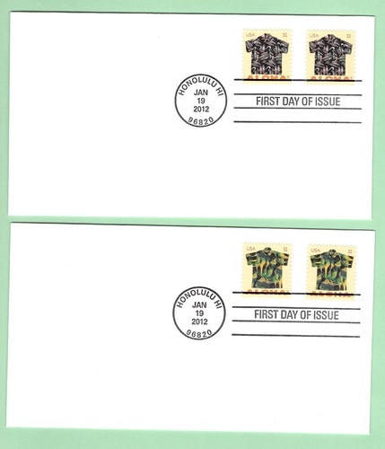 Set of 5 - 2012 USPS Aloha Shirts First Day of Issue Cover - FDC - Picture 2 of 3