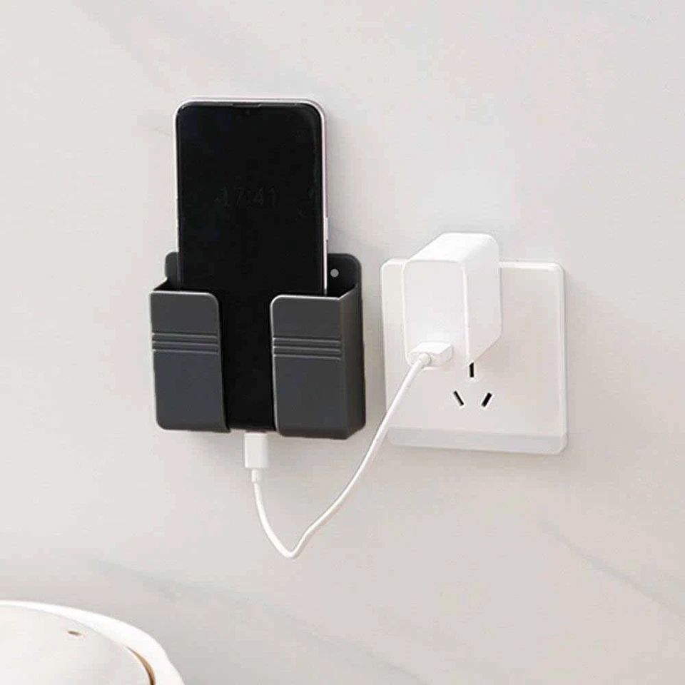 4pk Wall Mount Cell Phone Charging Holder Black Adhesive Mobile Phone Wall Stand - Image 4 of 4
