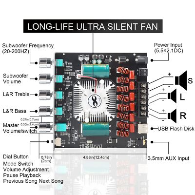 2台セット ★ワイヤレスAP★AWK3131AJP(KS) V2.2.0 Zkas21 220w*2+350w 2.1 Bluetooth Power Amplifier Board With