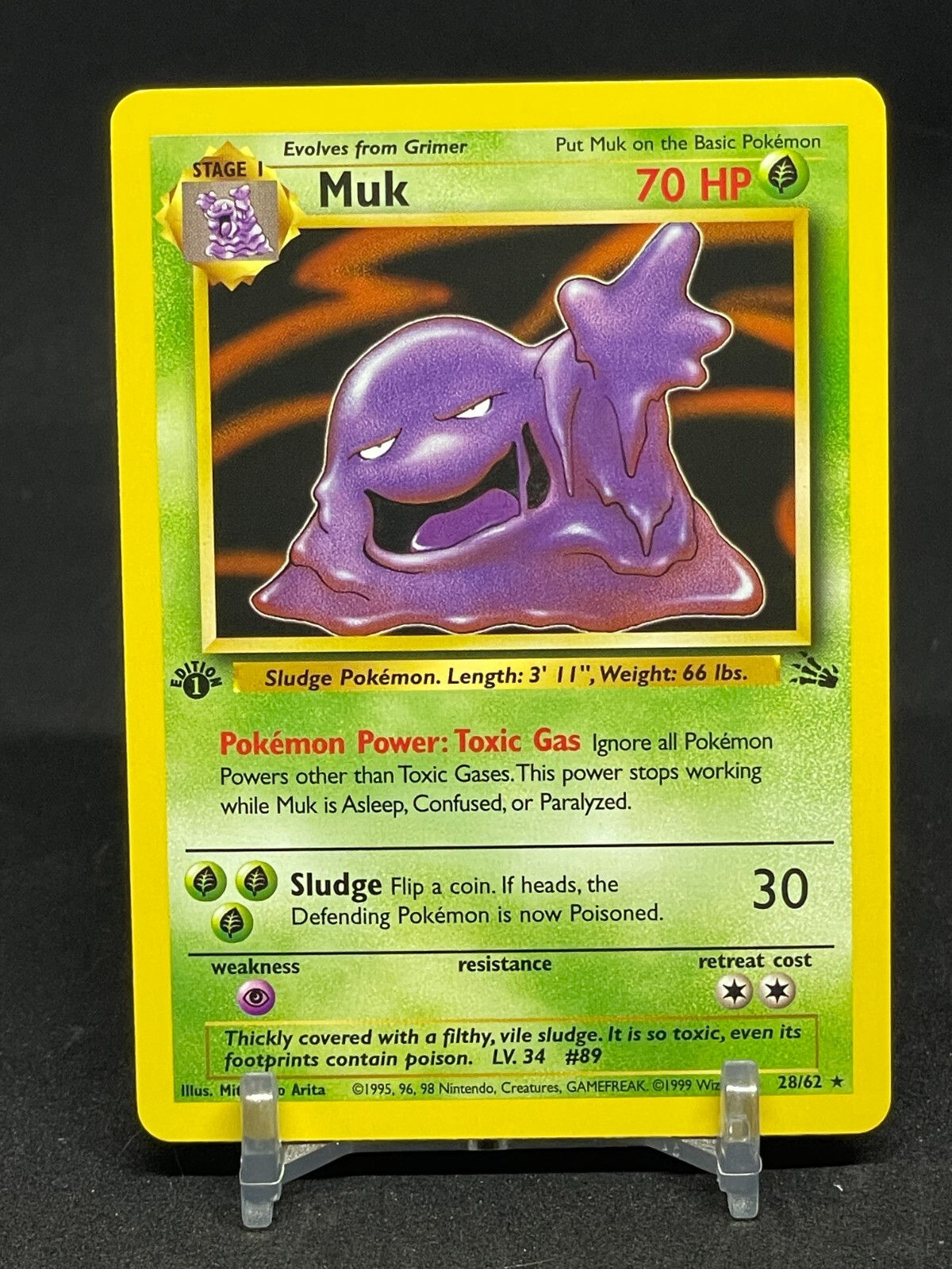 Muk 28/62 fossil 1st edition NM Pokemon TCG