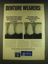 1966 Efferdent Denture Cleanser Tablet Ad - Denture wearers