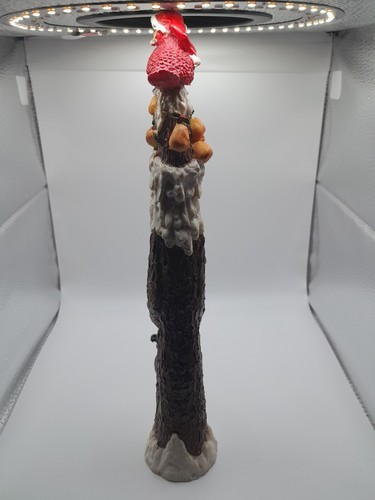 Vintage Roman Inc Folk Art Pencil Santa w/Cardinal on Head & Sack of Pears - Picture 4 of 9