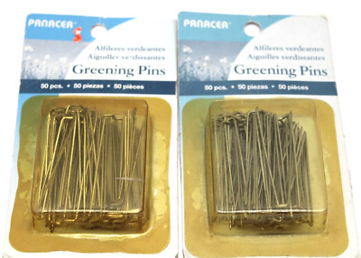 Vintage NOS Panacer Greening Pins 100 Count Floral Arrangements Gold Color