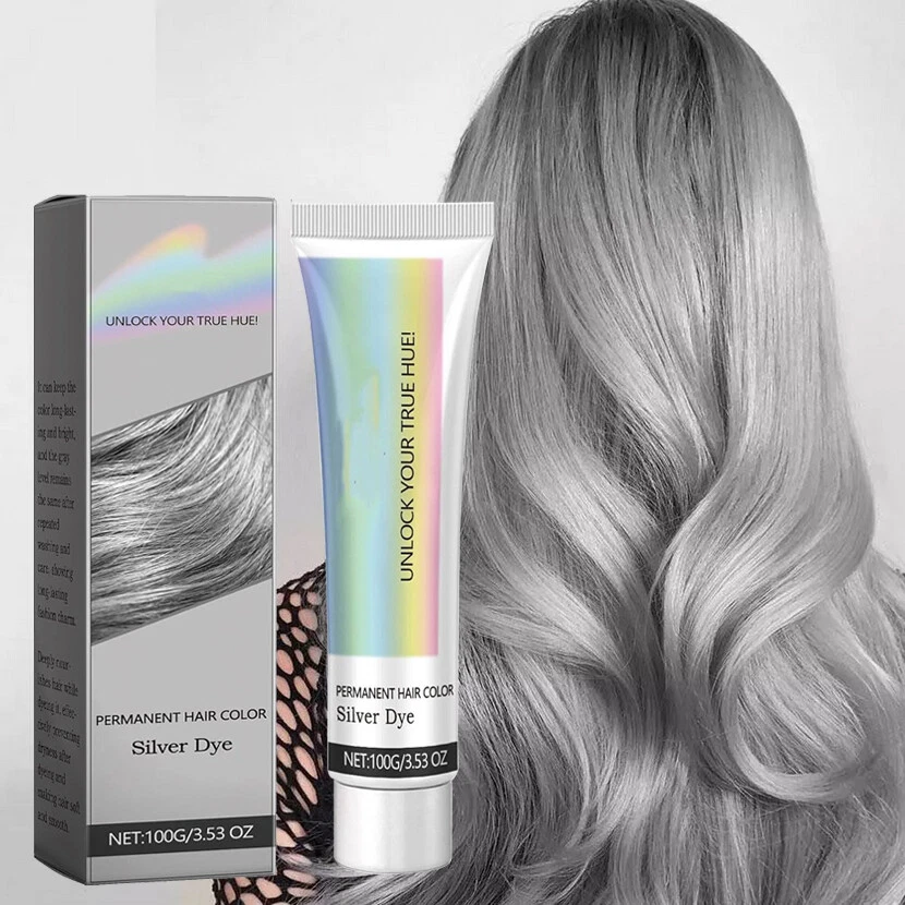 Светло-серый серебристый перманентный краситель для волос крем унисекс сделай сам краска для волос крем 100 мл - Изображение 4 из 4