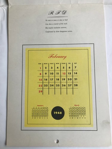 Calendrier calendar kalender calendario 1948 pin-up pinup original 