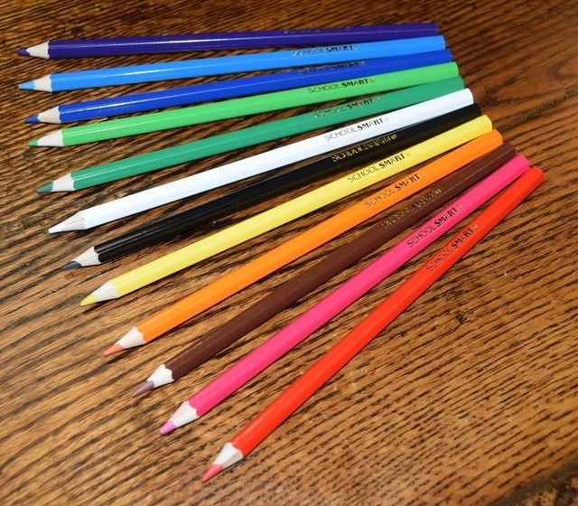 Colored Pencils 12PACK by SCHOOL SMART Adult Coloring Book