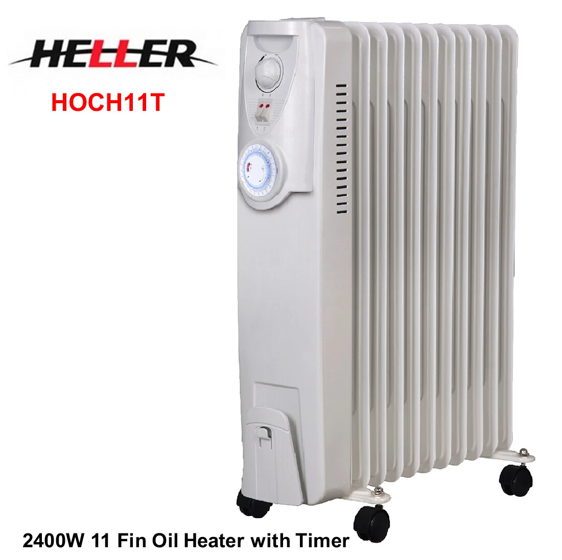 Heller 11 Fin Portable 2400W Electric Oil Heater+24 Hr Timer+3 Settings  HOCH11T | eBay