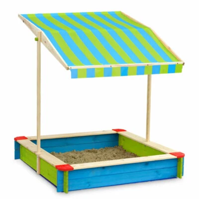 John BELUGA Sandkasten 118 x 118 x 118 cm Holz Sandkiste mit Dach Massivholz