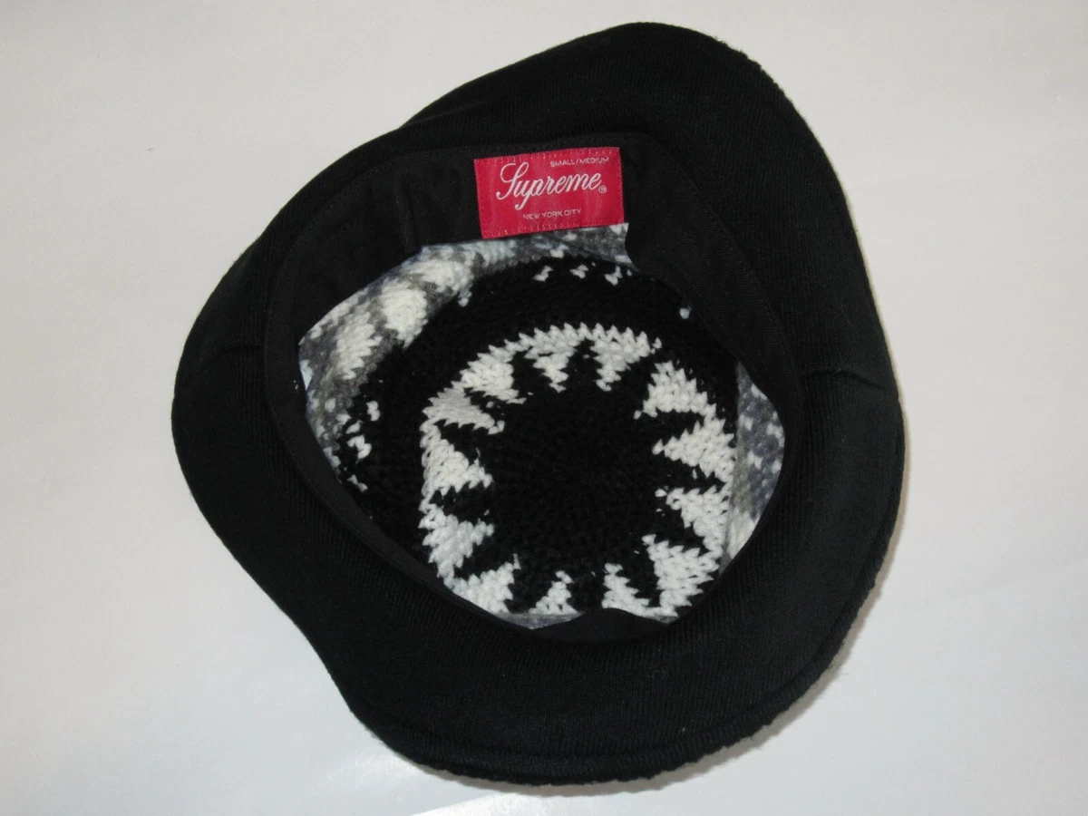 SUPREME Snowflake Crochet Crusher BLACK Bucket Hat Small/Medium