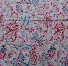 Indian 5 Yard Hand Block Floral Print 100 Cotton Dressmaking Craft Fabric