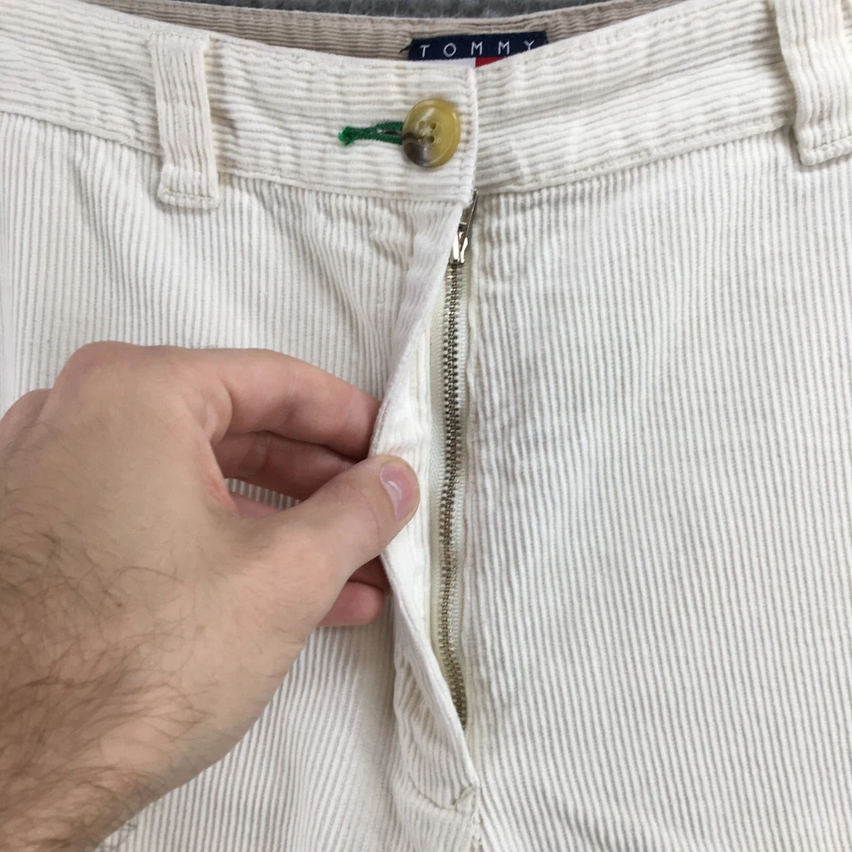 Tommy Hilfiger Corduroy Straight Pants Womens 6 (actual 28x30.5) White High Rise - Image 3 of 4