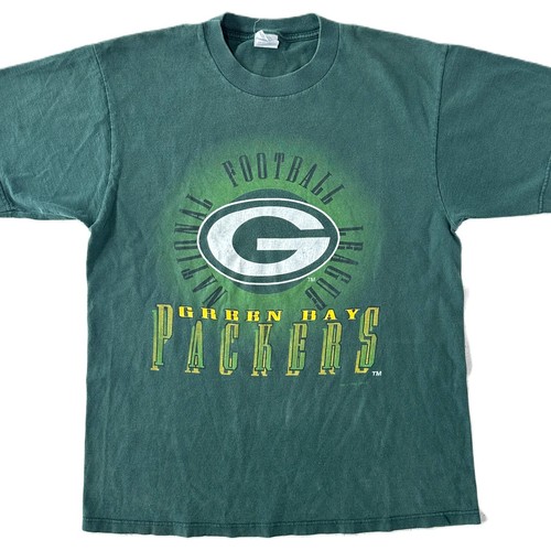 VTG 90s 1994 Competitor Men L Green Bay Packers Graphic Short Sleeve Shirt USA