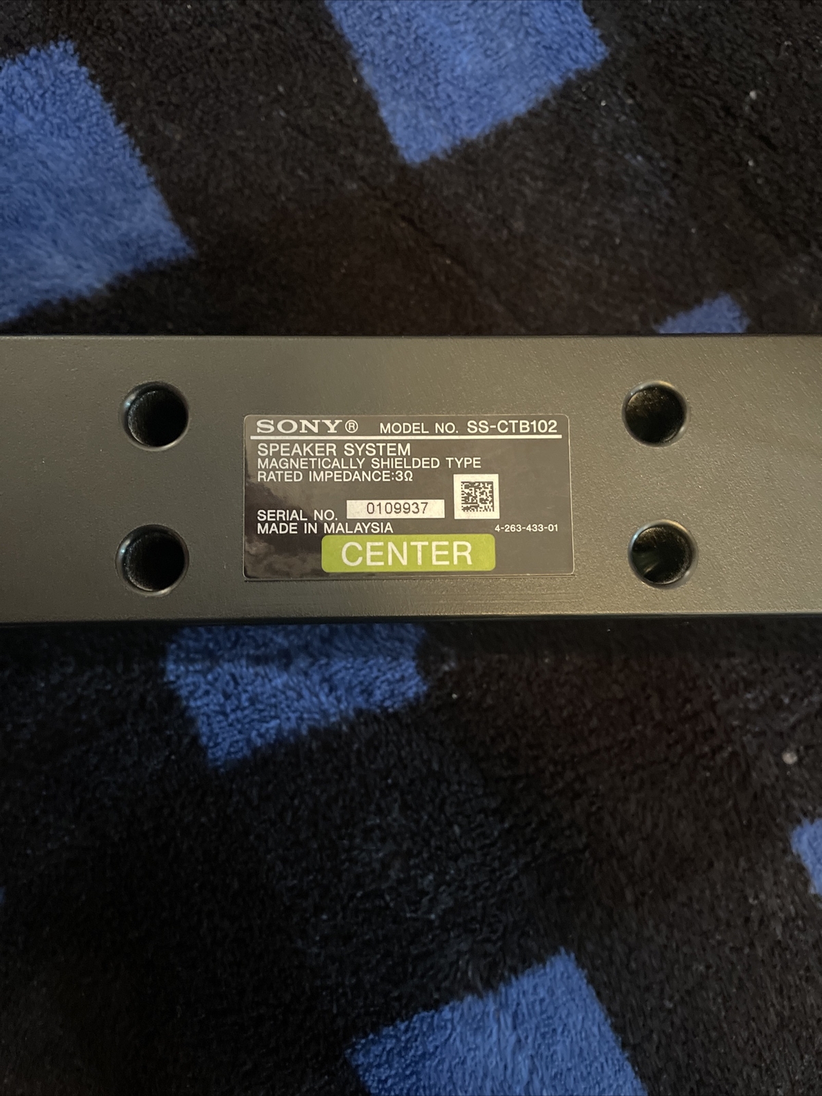 Sony Surround Sound Speakers SS-CTB102 Center Only