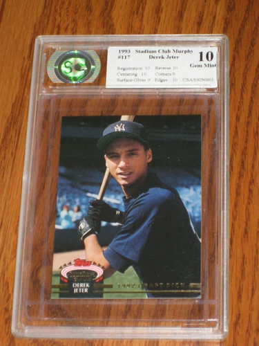 PRISTINE Derek Jeter 1993 Topps Stadium Club Murphy #117 Rookie Card - CSA 10
