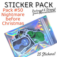 STICKER PACK - Pack 50 - 25 Pieces - Nightmare before Christmas