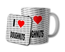 I Love Doughnuts Mug & Coaster Set Christmas Birthday Anniversary Gift