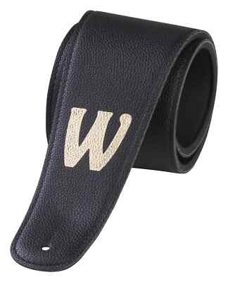 Warwick Synthetic Leather Bass Strap with Neoprene Padding - Black with Gold