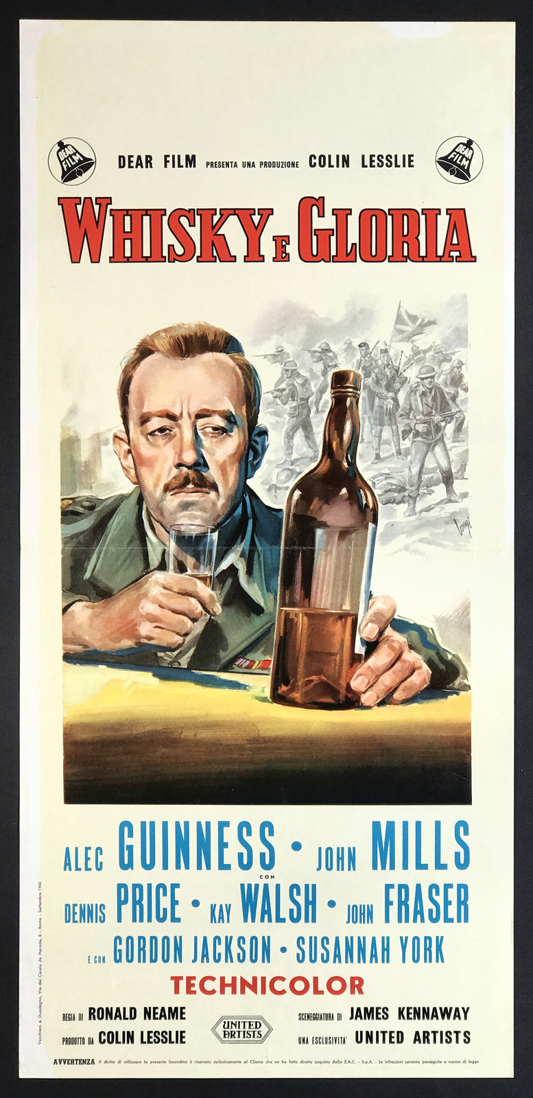 Locandina originale film Whisky e gloria (1960) - Regia di Ronald Neame