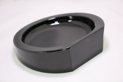 Tondo Doni Black Crystal Ashtray  Measures 6.5'' W by 2'' H 