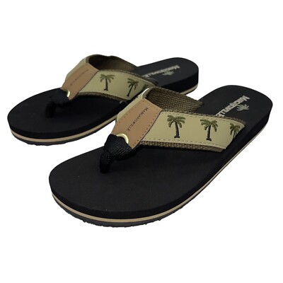 Margaritaville Grove Thong Sandals 13 Canvas Leather Beach Slip-On Shoes Margaritaville grove slide sandals - Gem main image 3