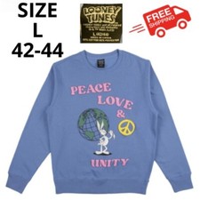 Looney Tunes Men's L 42-44 Fleece Pullover Sweatshirt Color: BLUE Cool Peri NEW
