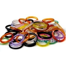 20Pcs Wholesale Colorful Mix  Agate Jade Gemstone Ring size 7-10