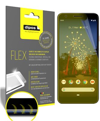 3x Google Pixel 3a XL Schutzfolie Folie, 100% Displayabdeckung, dipos Flex