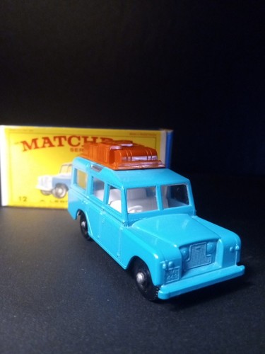 Matchbox #12C Safari Land Rover Blue 1965 VN/Mint In Crisp Original E4 Box - Picture 6 of 14