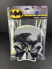 1 pack 8 Batman masks birthday party favor cardboard DC Comics