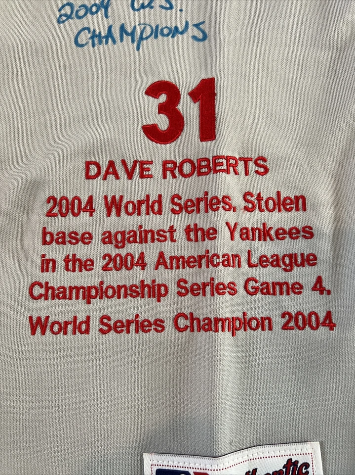 Dave Roberts Signed Authentic Boston Jersey W/Insc And Stats Unique Item PSA/DNA - Image 4 of 4