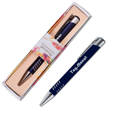 Personalisierter Kugelschreiber Kuli Geschenk Datum Gravur Oktober XXL Mine
