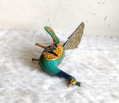 Vintage Proud Peacock Boxed Wind Up Tin Toy ALPS TM Japan Rare