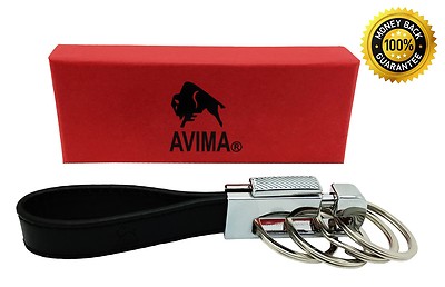 AVIMA Best Durable Stylish Genuine Leather Strap Valet Key Chain Car Key Key Fob