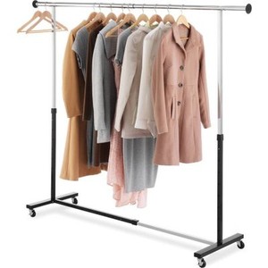 Image Is Loading Whitmor Adjustable Garment Rack Black And Chrome W