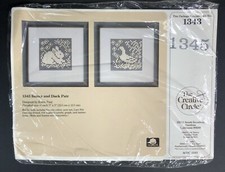 Lace Net Darning Embroidery Kit 1988 Creative Circle 1343 1345 Bunny Duck Pair